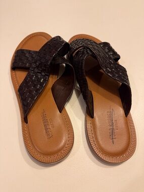 Todd Snyder Brown Woven Leather Slide Sandals Sz 11.  Box38